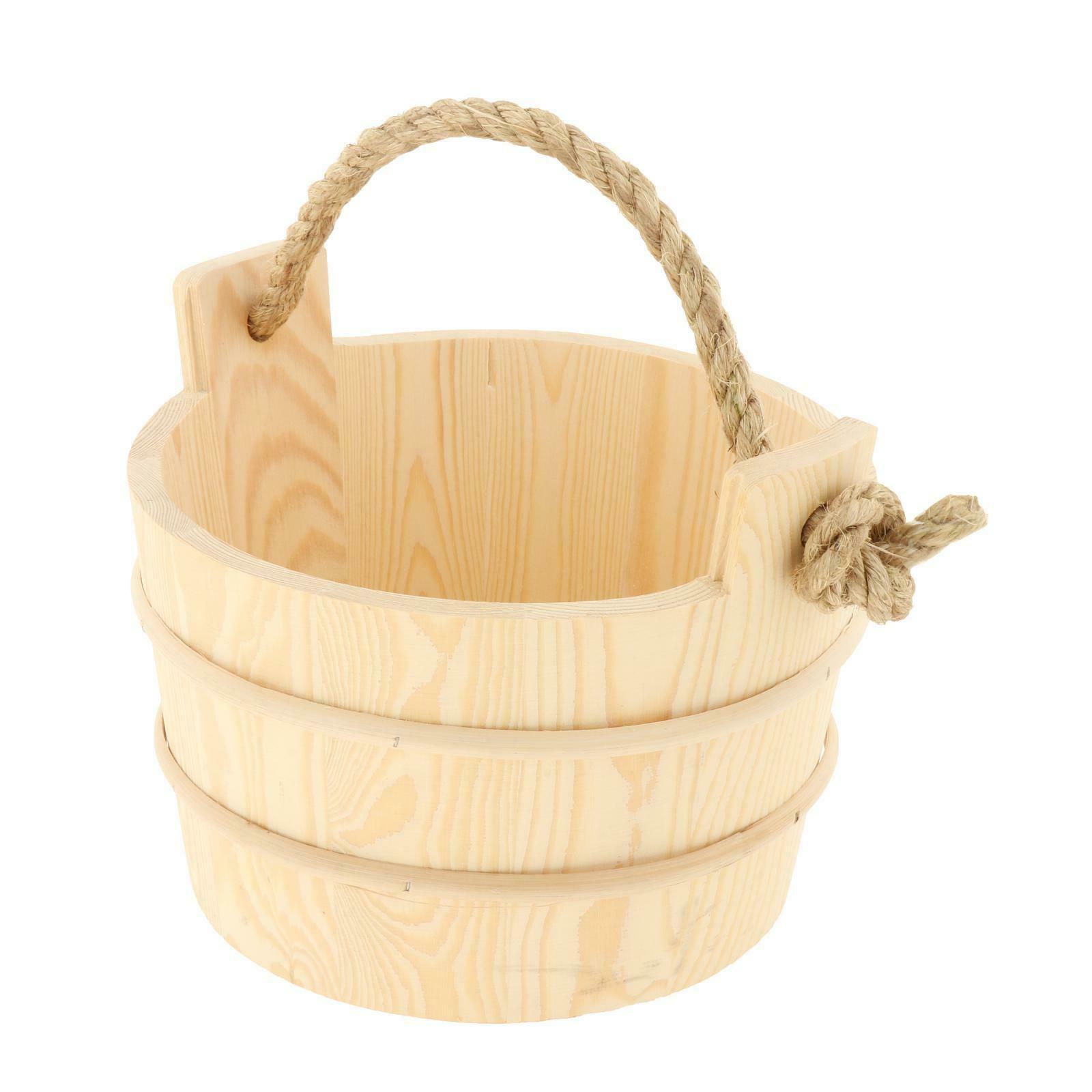 Sauna Wooden Bucket and Ladle Kit, Sauna Accessories with Liner for Sauna & SPA
