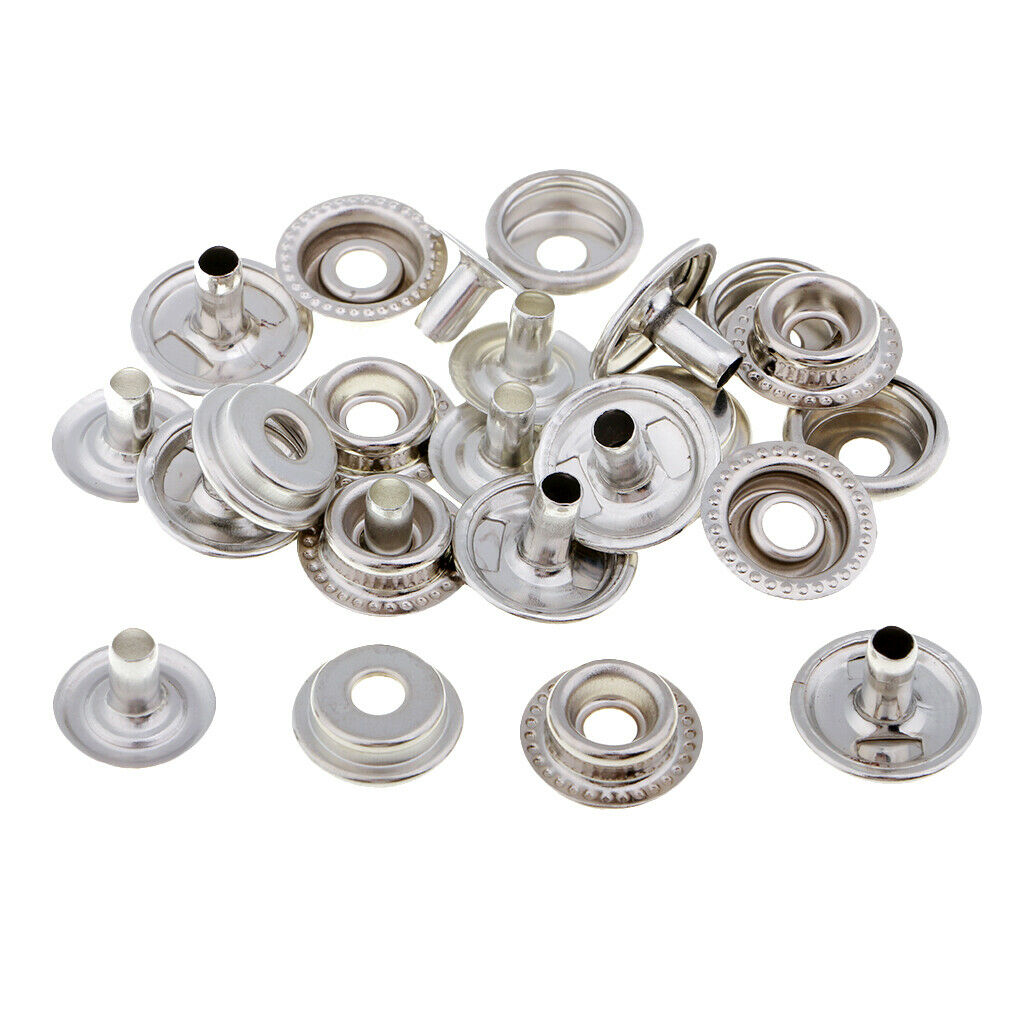 6 Sets of 15mm Snap Fastener Poppers Snap Fastener W / Fixing Tool Sewing