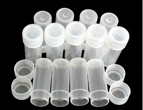 1.57 x 0.59in Plastic Small Bottle Vial Storage Container Sample collect 25pcs