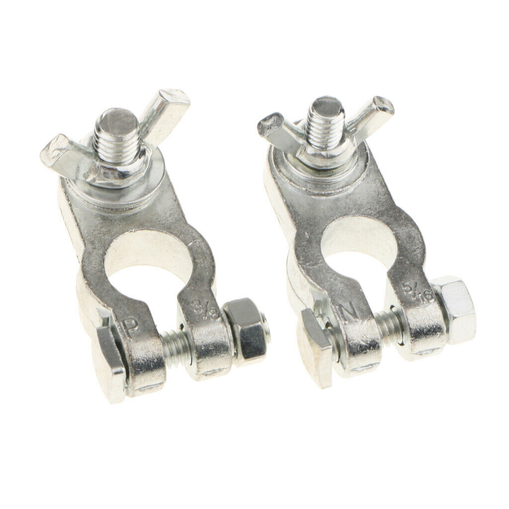 1 Pair Car Battery Terminals Positive & Negative Connectors Clamps