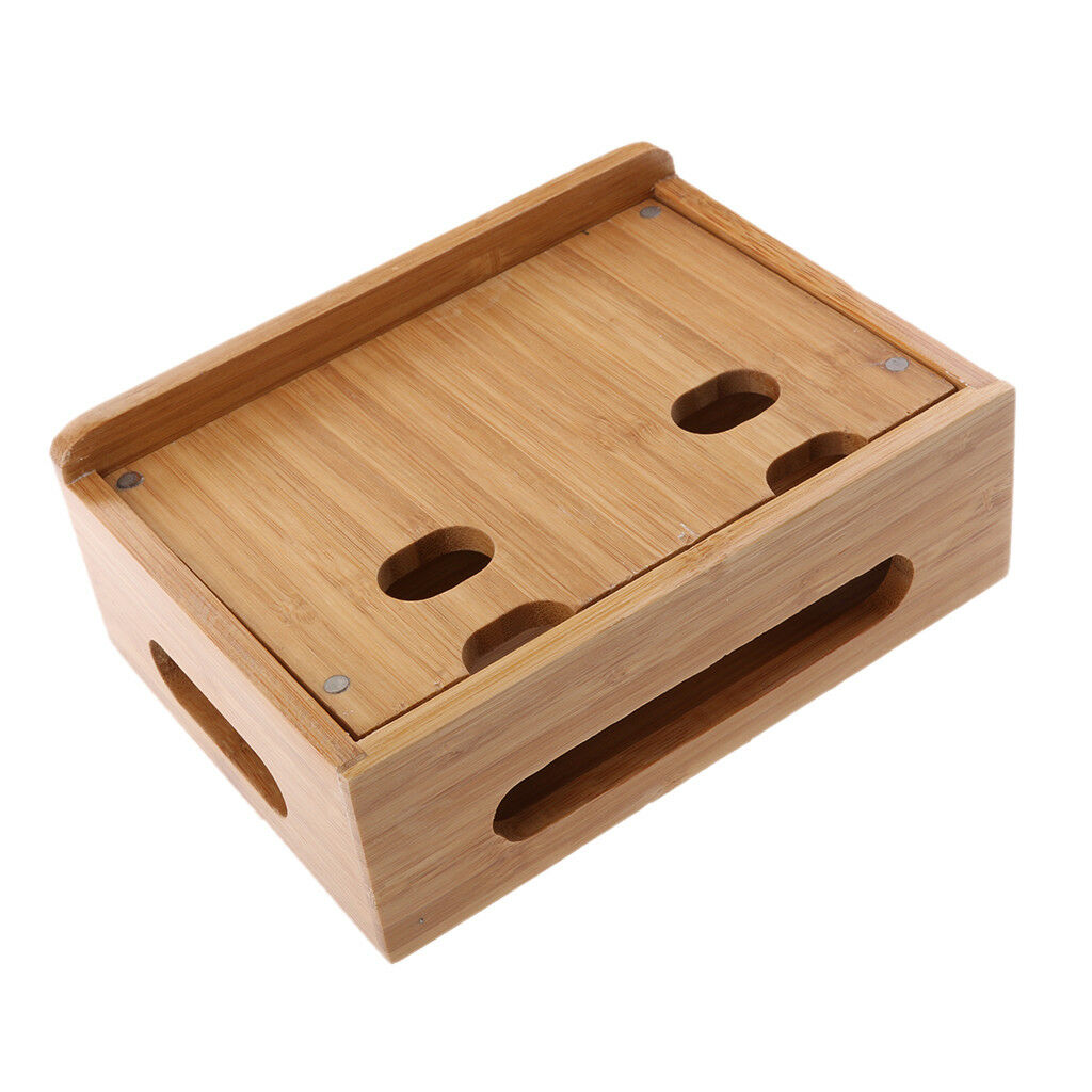 Multi Device Bamboo Charging Station & Organizer for Phone,Laptops,Tablets