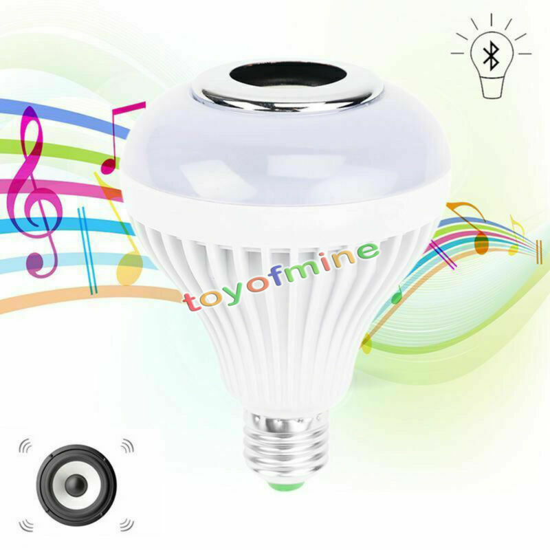 Wireless Bluetooth Speaker Bulb Light 12W LED E27 Smart Music Play Lamp Remote