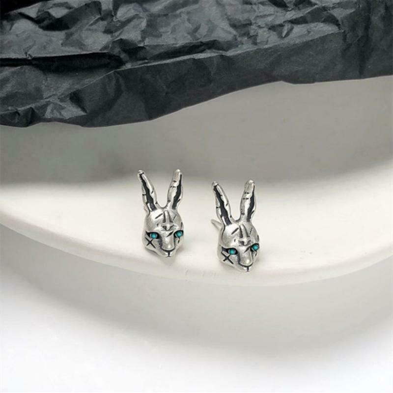 Retro Distressed Cross Bunny Earrings Alloy Pendant Earrings Suitable for Girls