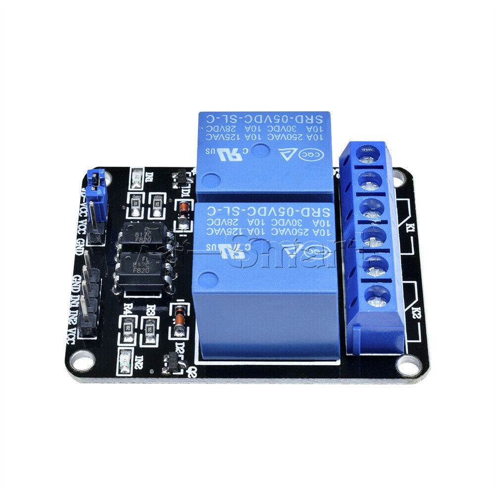 2 Channel 5V Relay Board Module With Optocoupler For PIC AVR DSP ARM Arduino