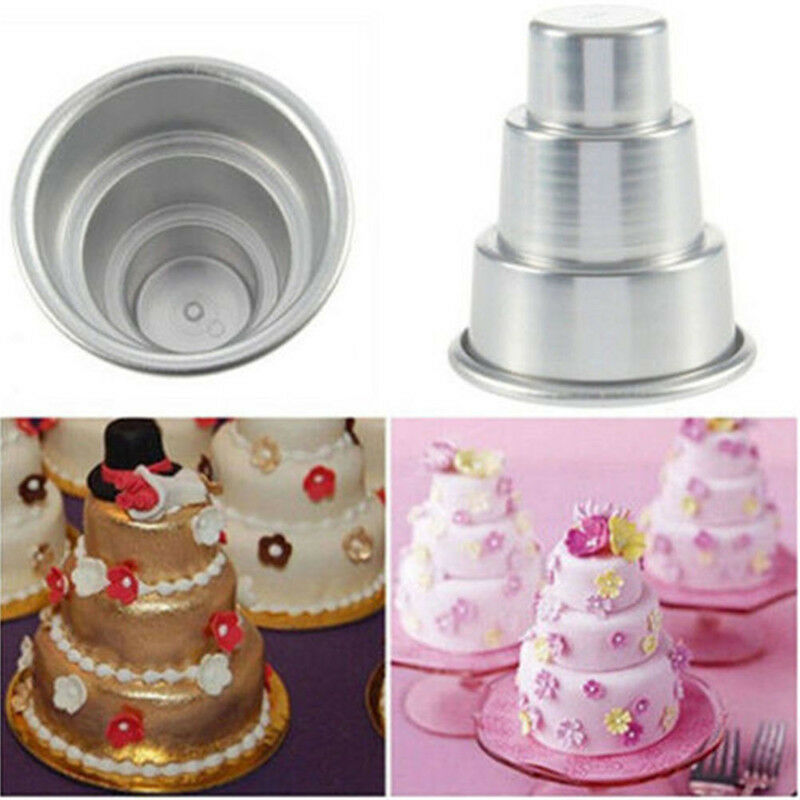 DIY Mini 3-Tier Cupcake Pudding Chocolate Cake Mold Baking Pan Mould Part.l8
