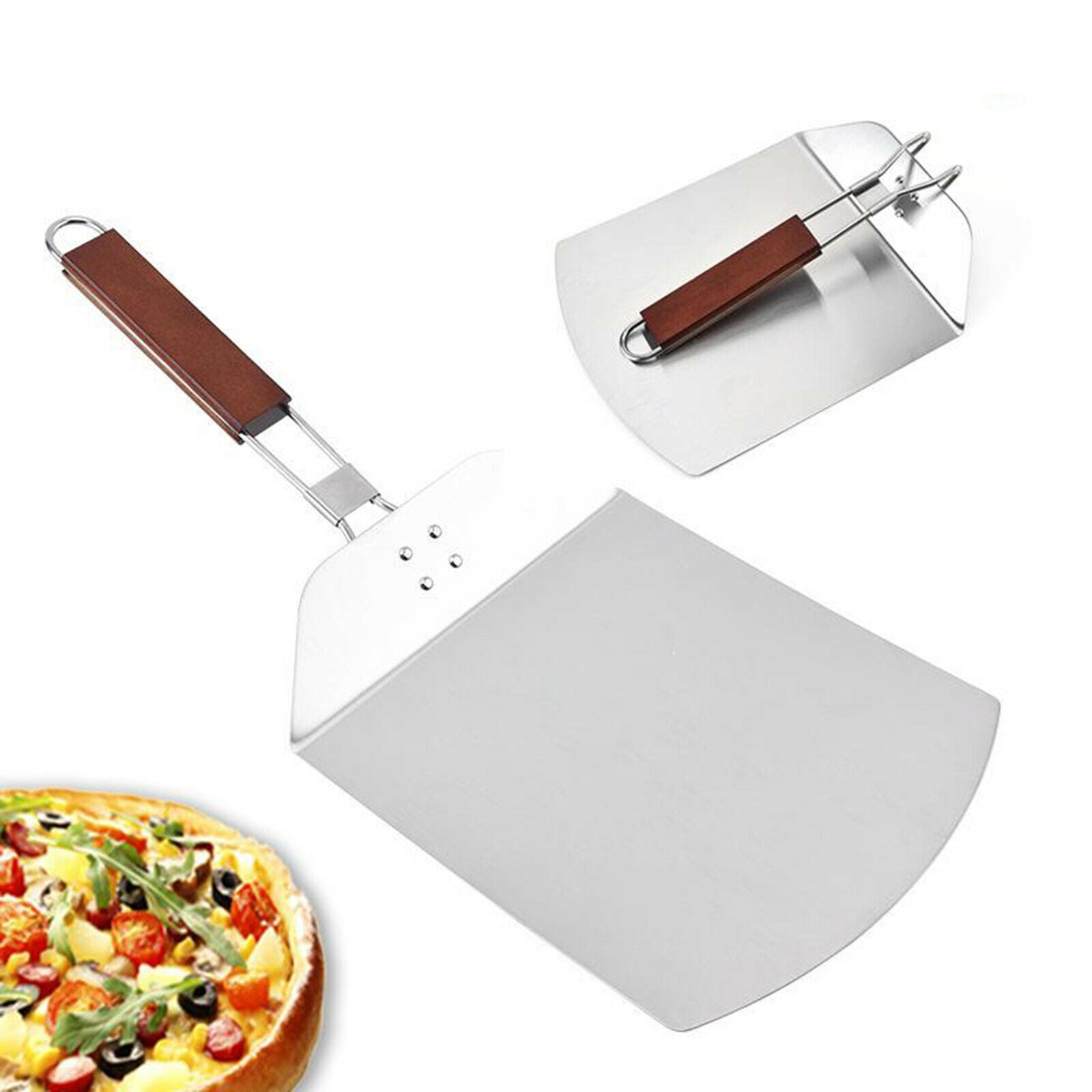 1pc Shovel Pizza Peel Bread Spatula Baking Tray Pizza Paddle Stainless Steel