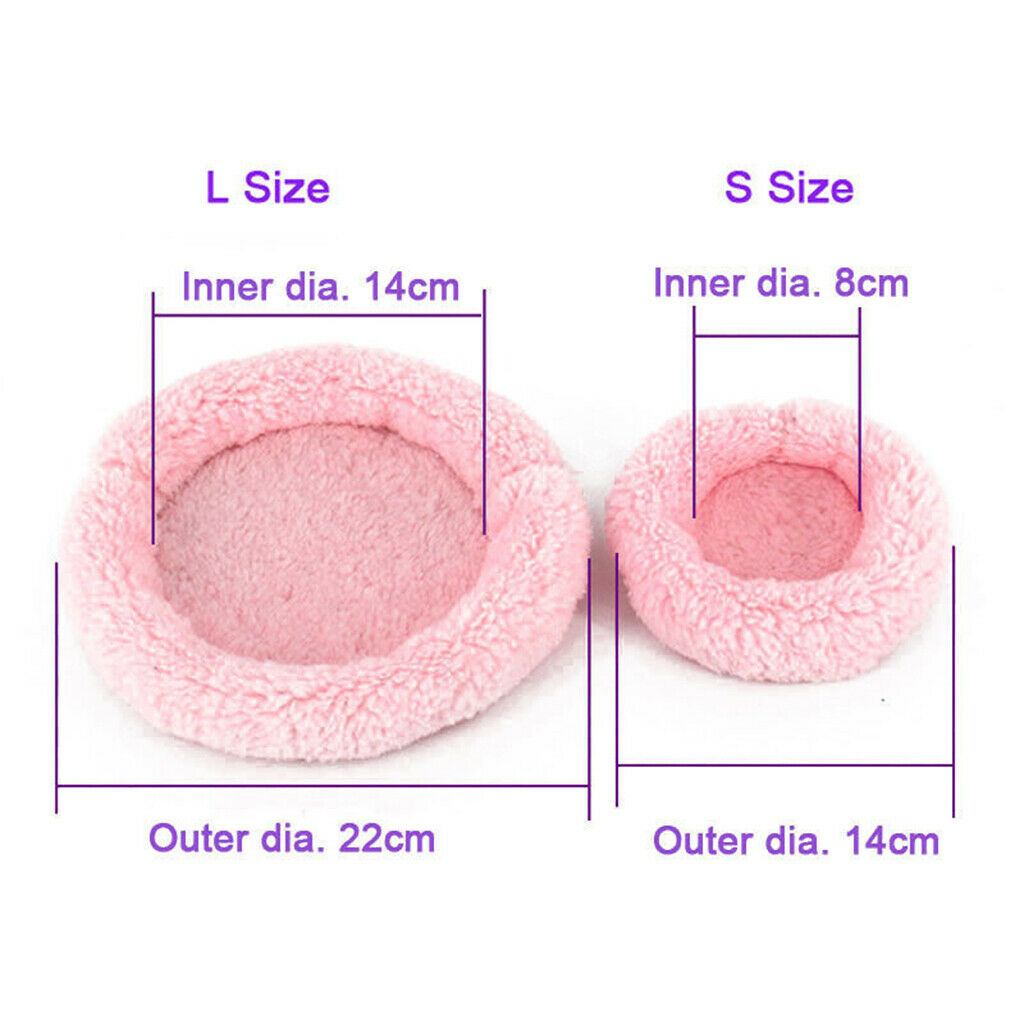 4pcs Pet Mats Warm Bedding Round for Rabbit Pig Hamster Squirrel Mice Pink