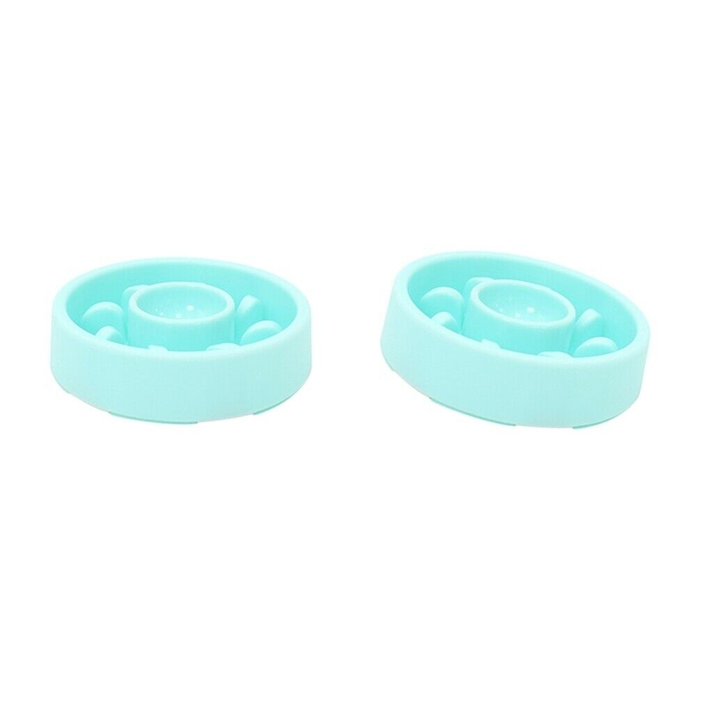 2x Dog Slow Feeder Dog Cat Anti-Gulping Food Bowls Preventing Choking Green