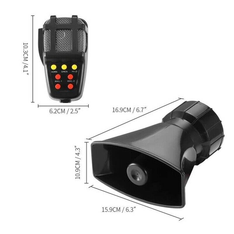 Universal Motorcycle Car Alarm Sound 7 Tone Horn 12V 100W Police Siren Horn LoN6