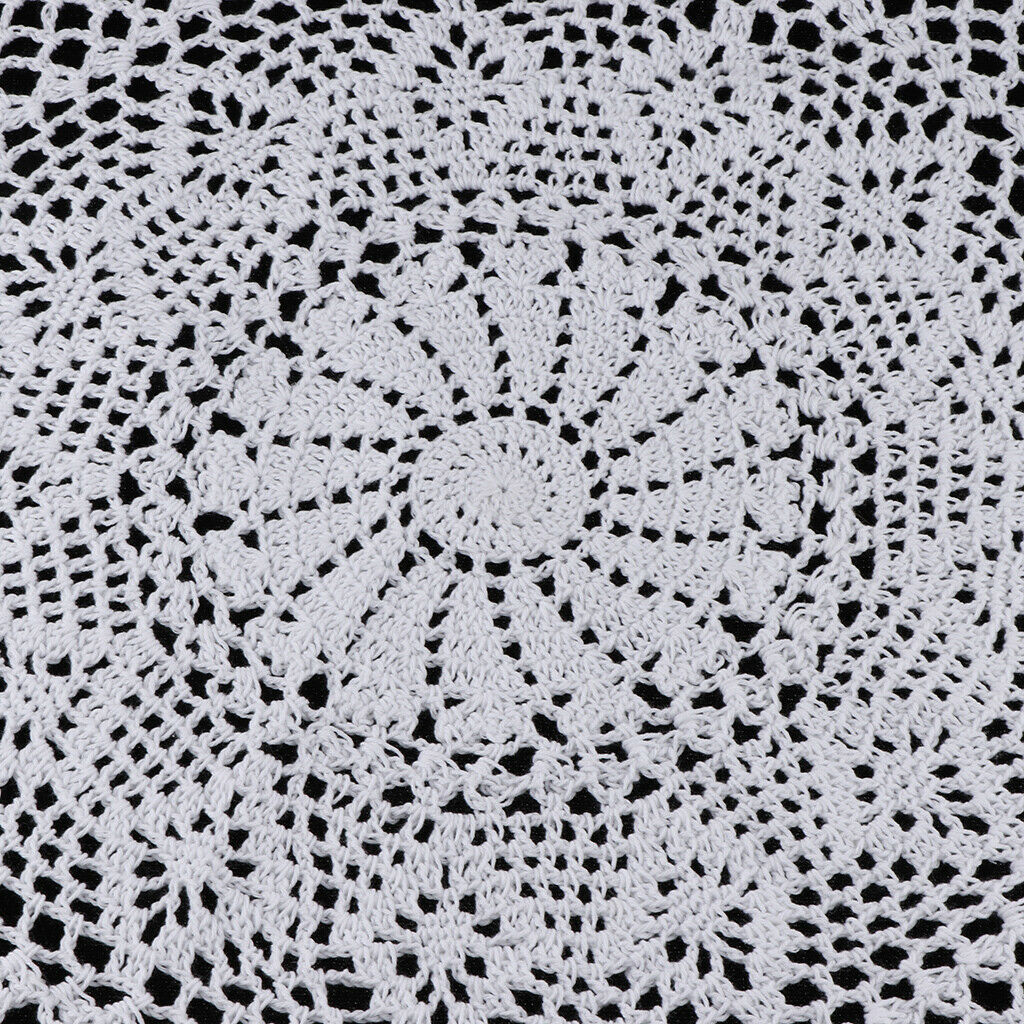 Round Handmade Crochet Sunflower Lace Tablecloth Doilies