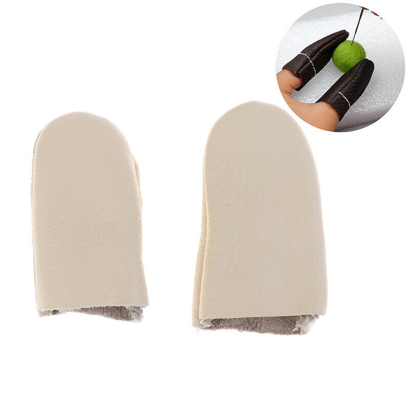 1 Pairs Needle Felting Leather Finger Protectors Tools For DIY Hand Craft 3.DD