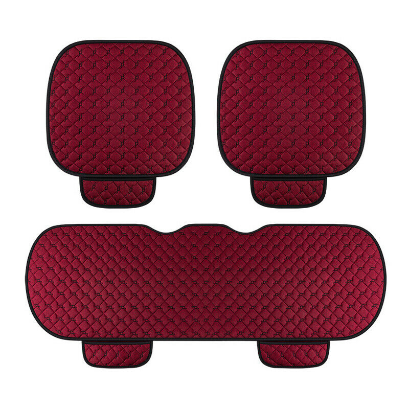3PCS Full Set Car Seat Cover Breathable Cushion Four Season Front Rear Mat Pads