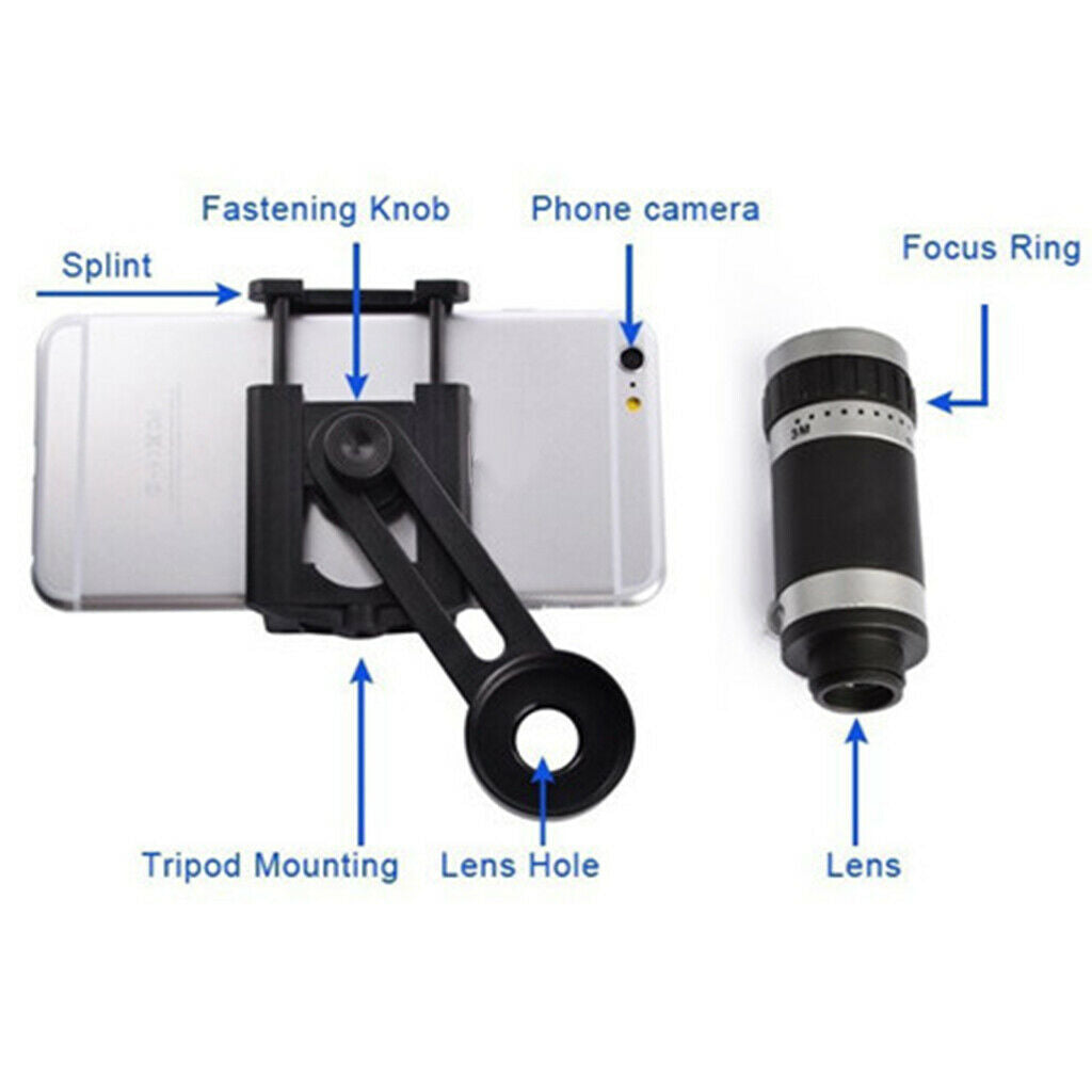 8x Zoom Telescope Telephoto Phone Camera Lens & Tripod Kits for Phone Tablet