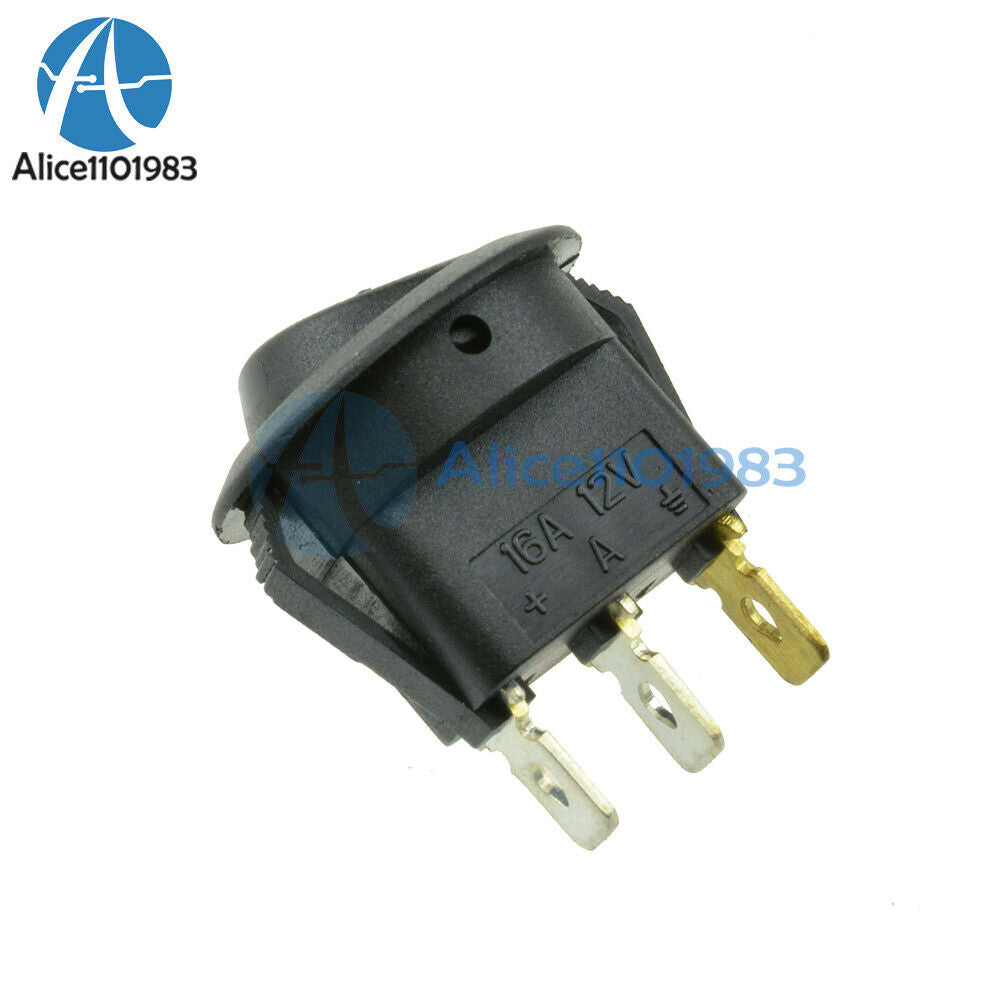 20Pcs 12V LED Dot Light Car Auto Boat Round Rocker ON-OFF Toggle Switch Blue