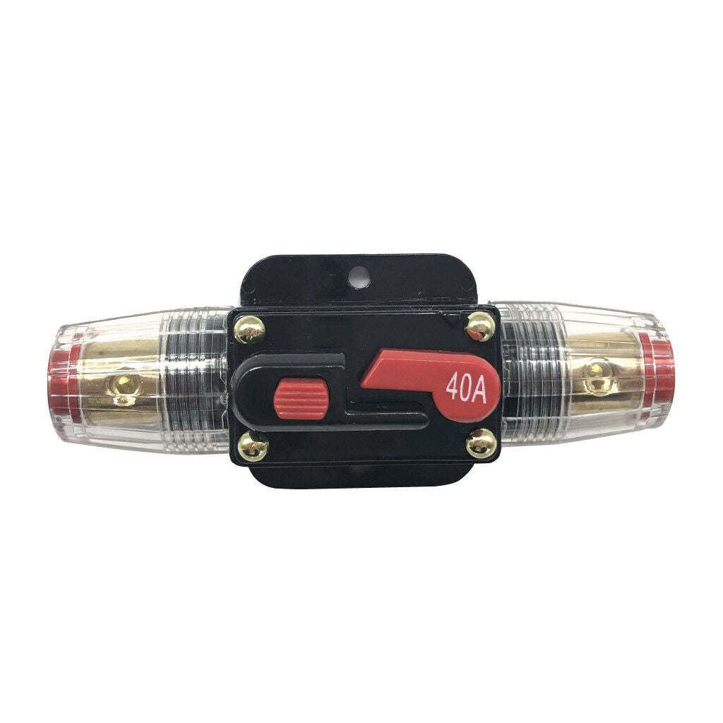Car Marine Bost Stereo Audio Circuit Breaker Reset Fuse Holder 12V-24V 40AMP