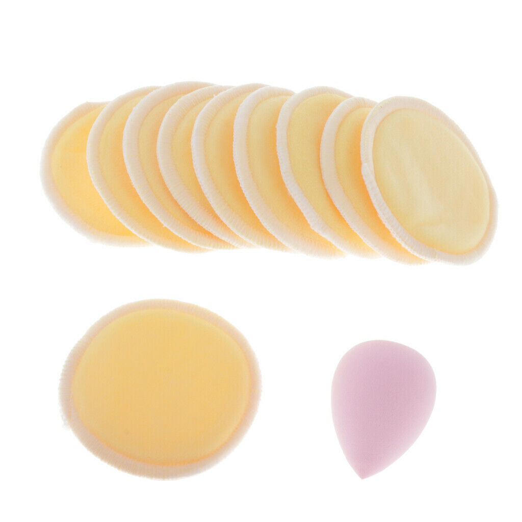 Reusable Washable Facial Exfoliating Puffs Makeup Remover Cotton Pads Yellow