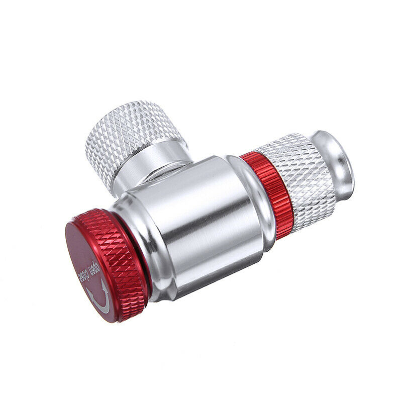 Portable Bike Bicycle Tire Air/ CO2 Inflator Pump Valve Head Presta/Schrader Red