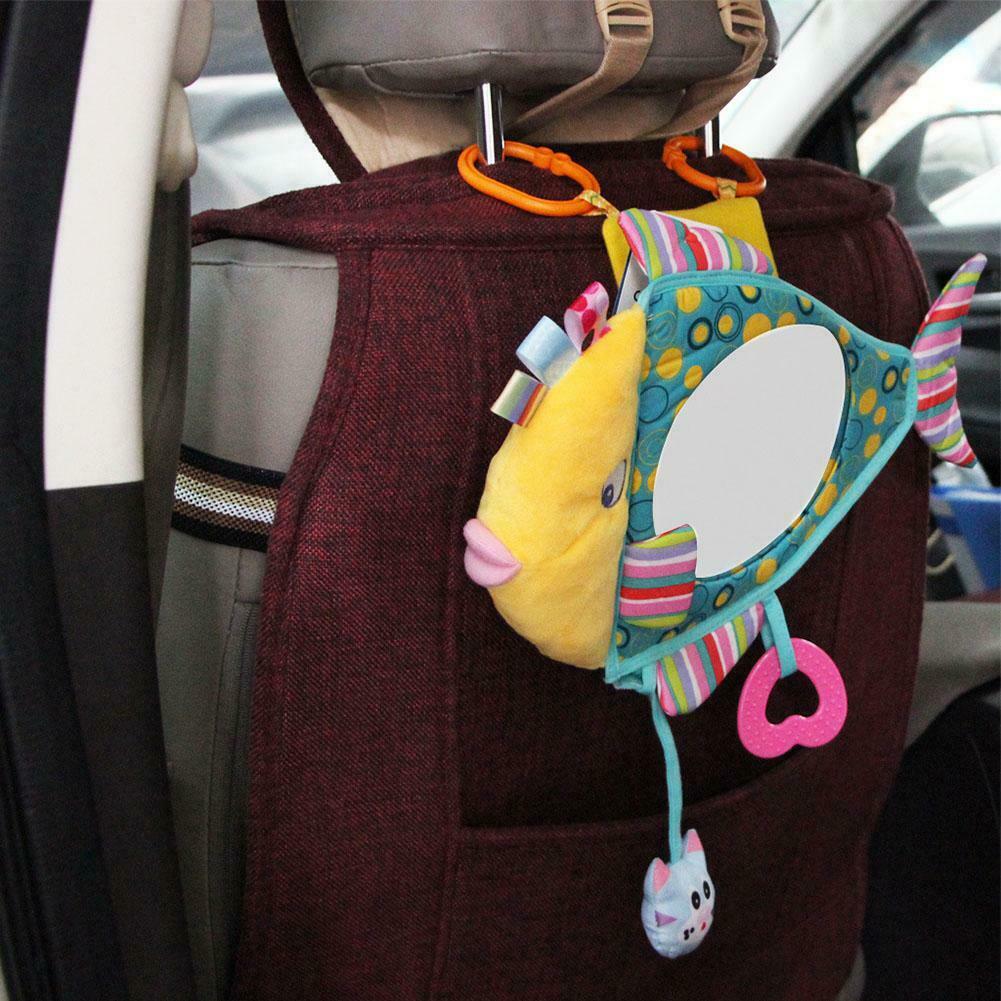 Adjustable Baby Car Back Seat Mirror Kids Fish Plush Safety View Monitor @