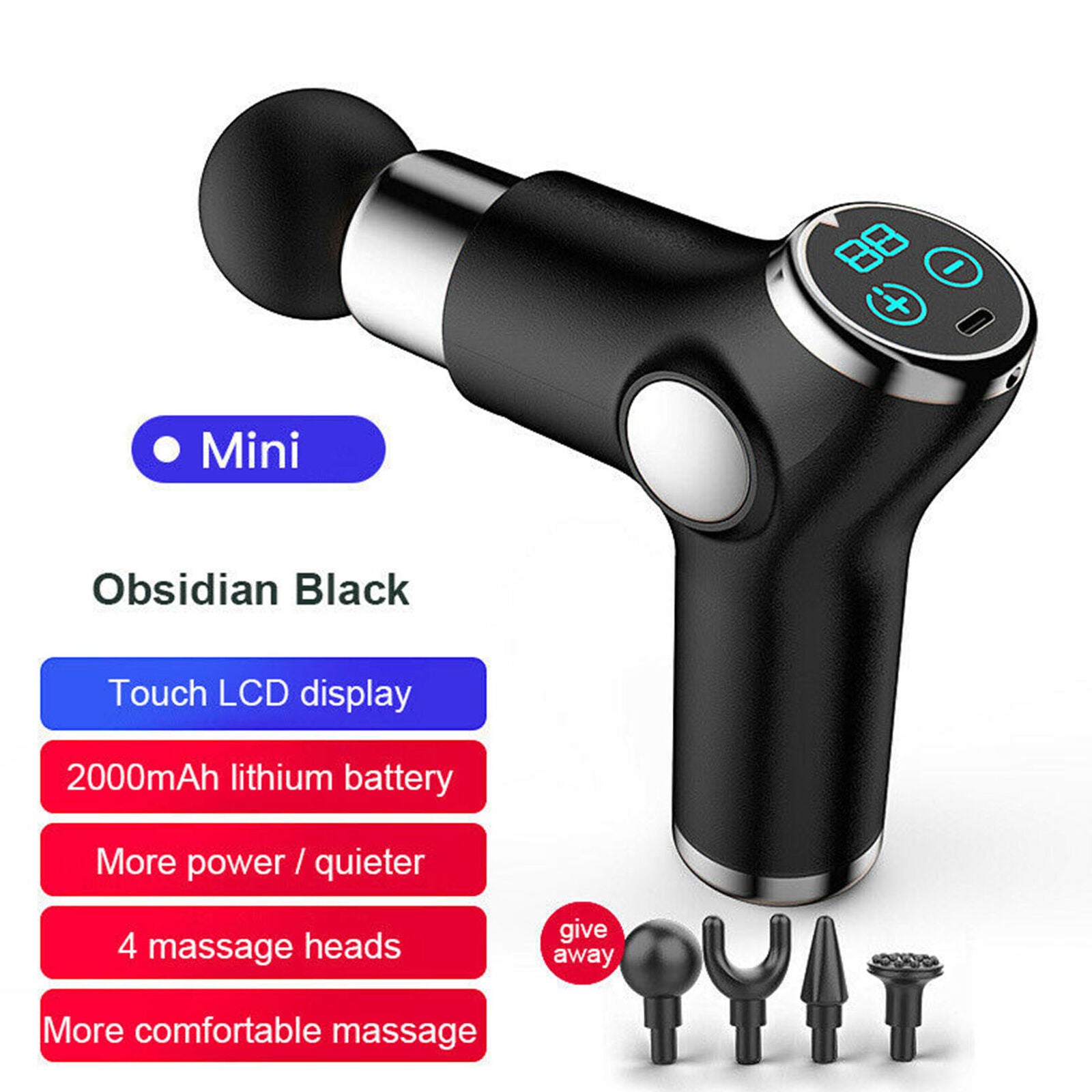 Mini Massage Gun Electric Percussion Deep Tissue Muscle Massager Vibration Relax