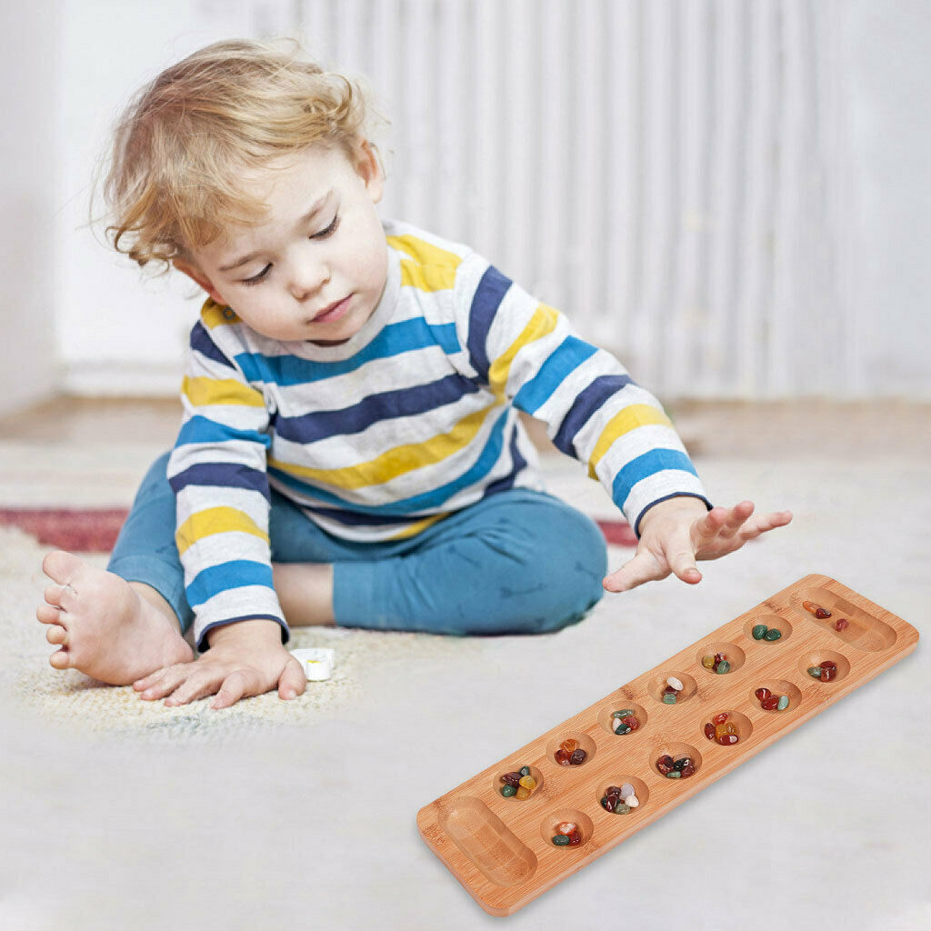 Mancala Board Game Kids and Adults with 48 Agate Stone for Family Adults