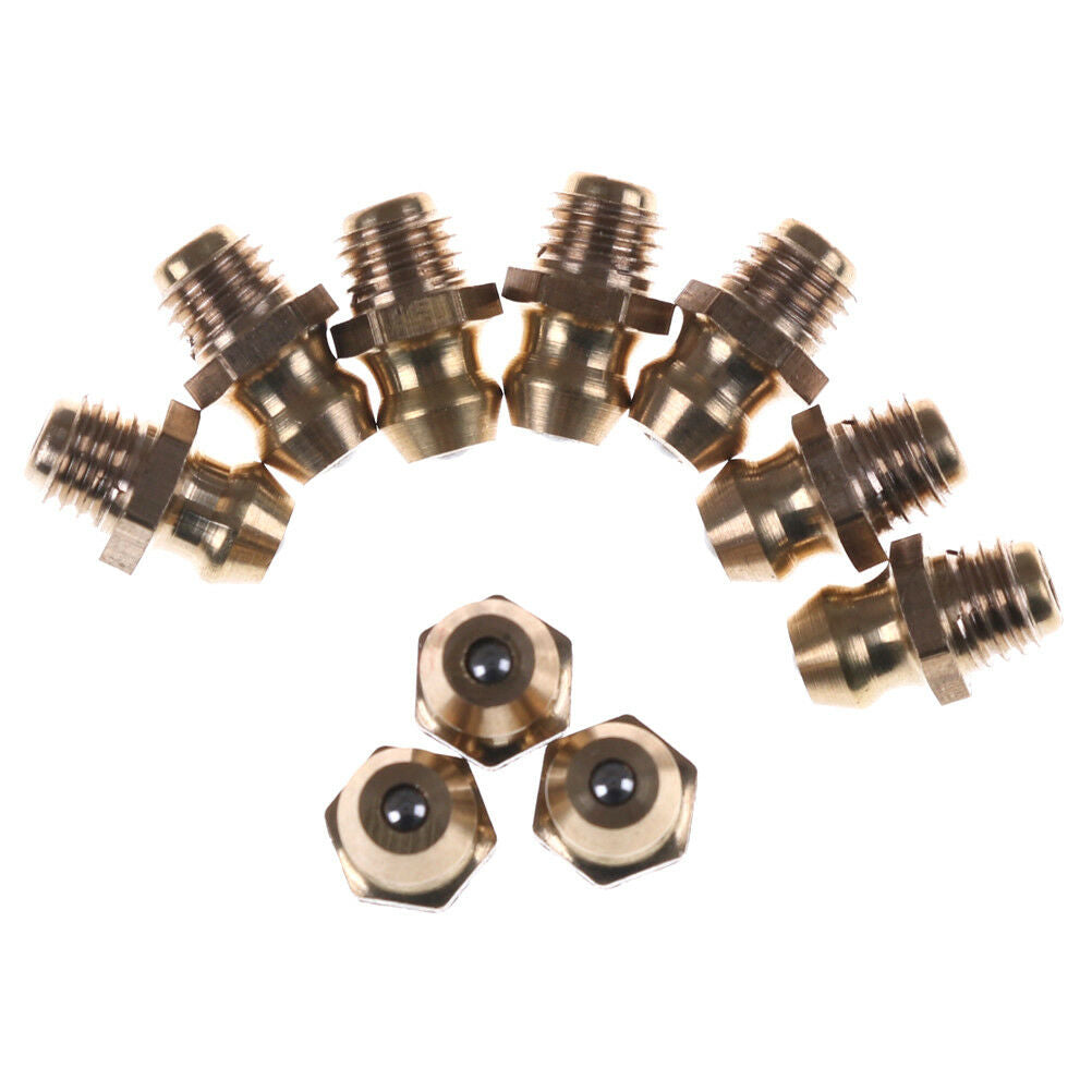 10PCS 1/4-28 Drive Type Taper Thread Straight Grease Zerk Nipple Fitting F1 SJ
