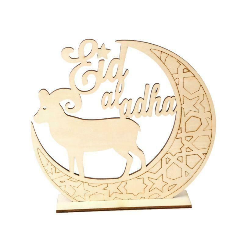 Muslim Islam Eid Al Adha Wooden Home Party Ornament Decor Plaque Sign Gift Desk