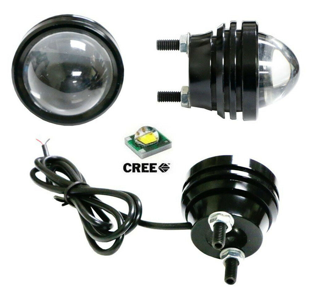 2 Pcs High Power Fish Eye LED Projector Fog Light Xenon White 5W  DRL Lamps