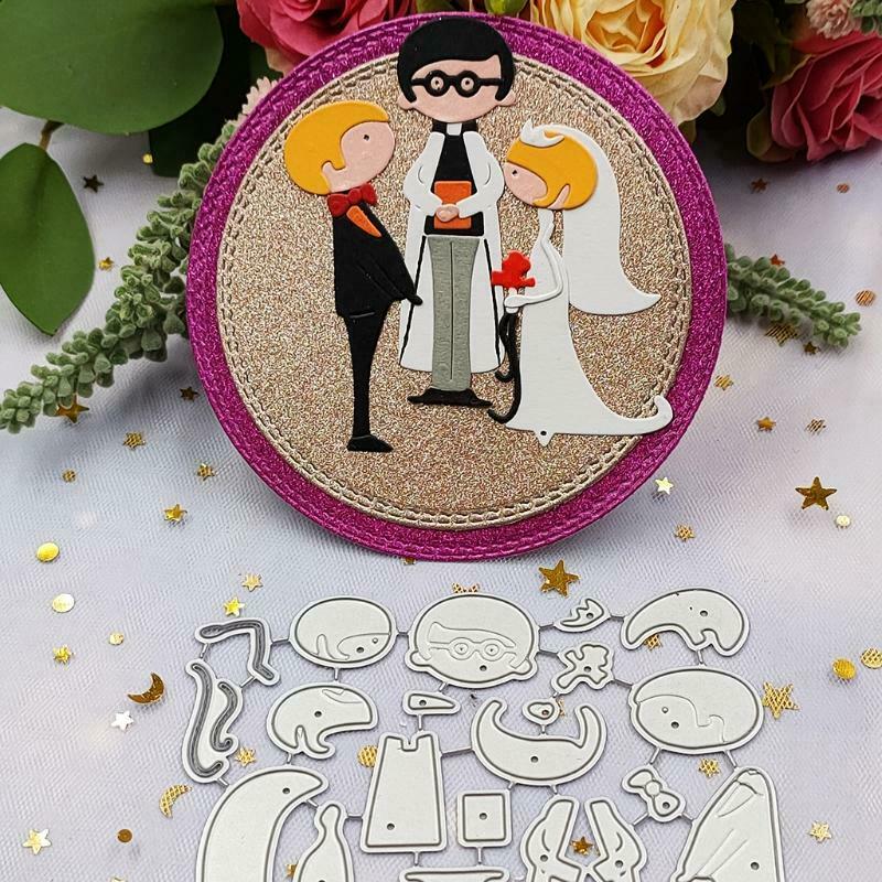 Wedding Couple Carbon Steel Cutting Dies DIY Scrapbooking Photo Album Embossing