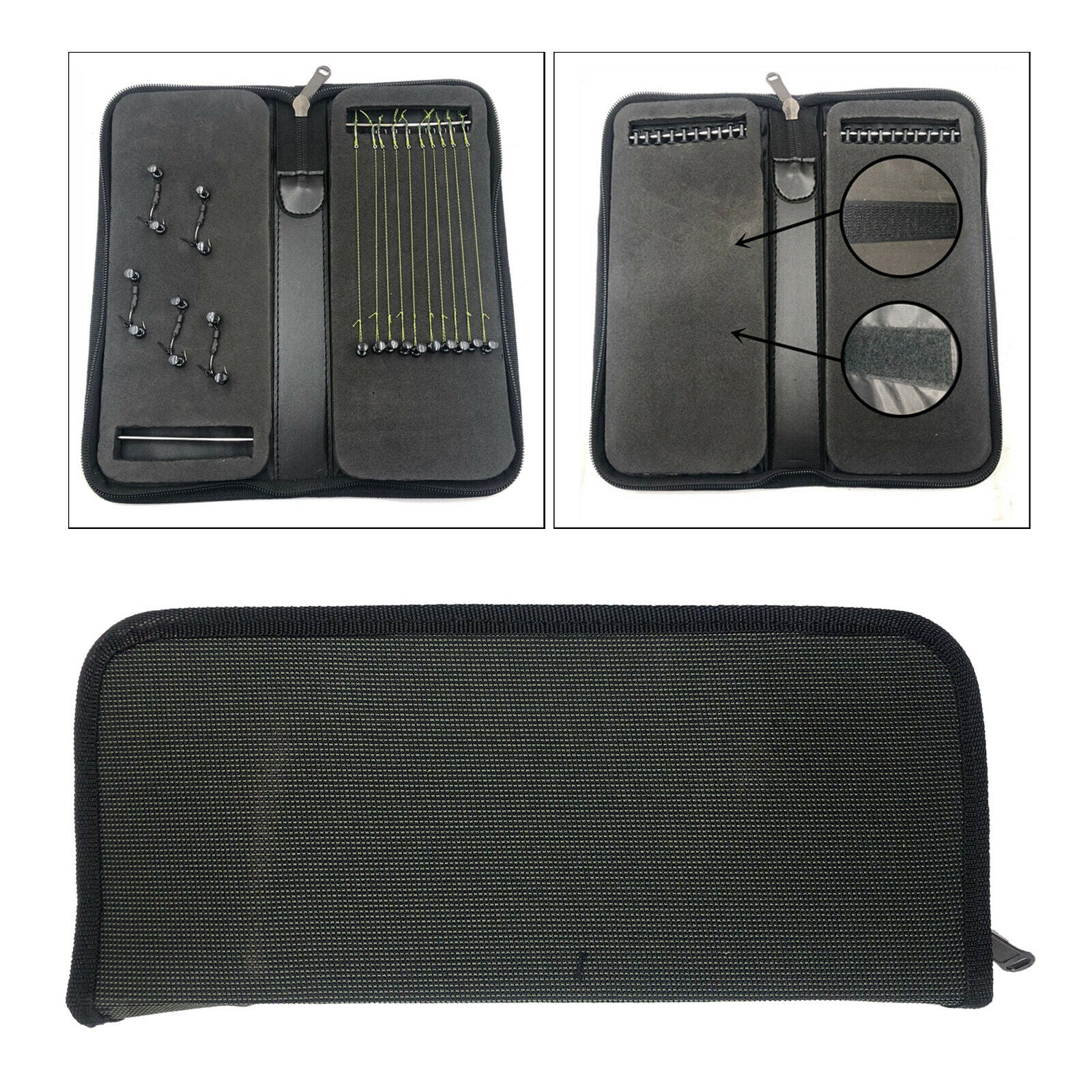Carp Fishing Tackle Box Rig Wallet Board Case w/ 20 Pins Holder Storage