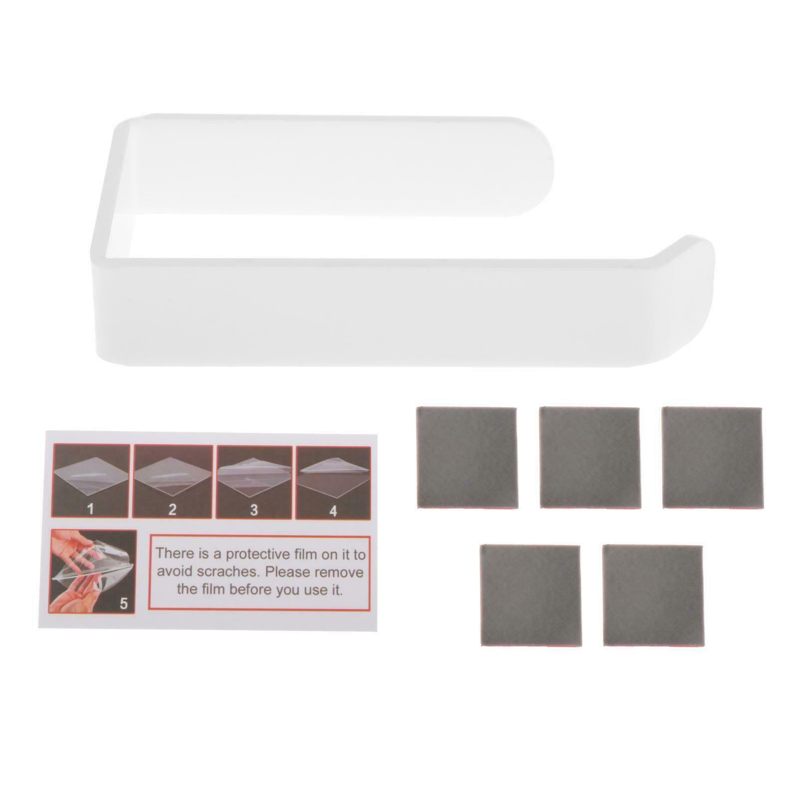 Wall Mounted White Toilet Paper Roll Holder Bathroom Kitchen Tissue Storage