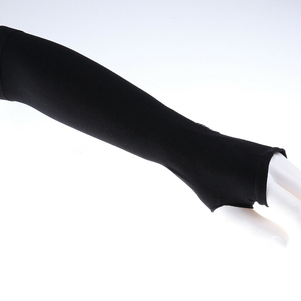 1 Pair Black Arm Cooler Arm Hand Cover Sleeves for UV Sun Protection