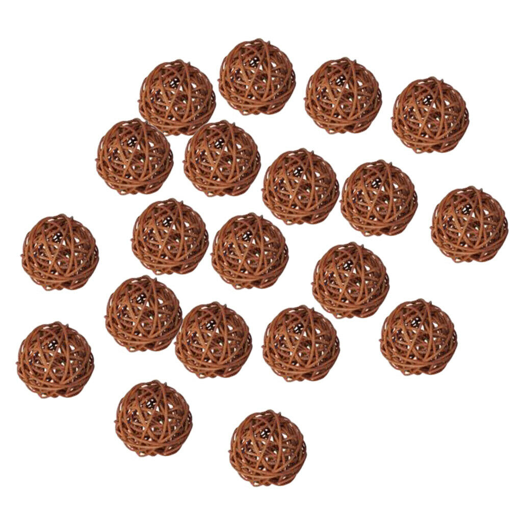 20PCS Round Rattan Ball Takraw for Birthday Party & Home Wedding Party Decor