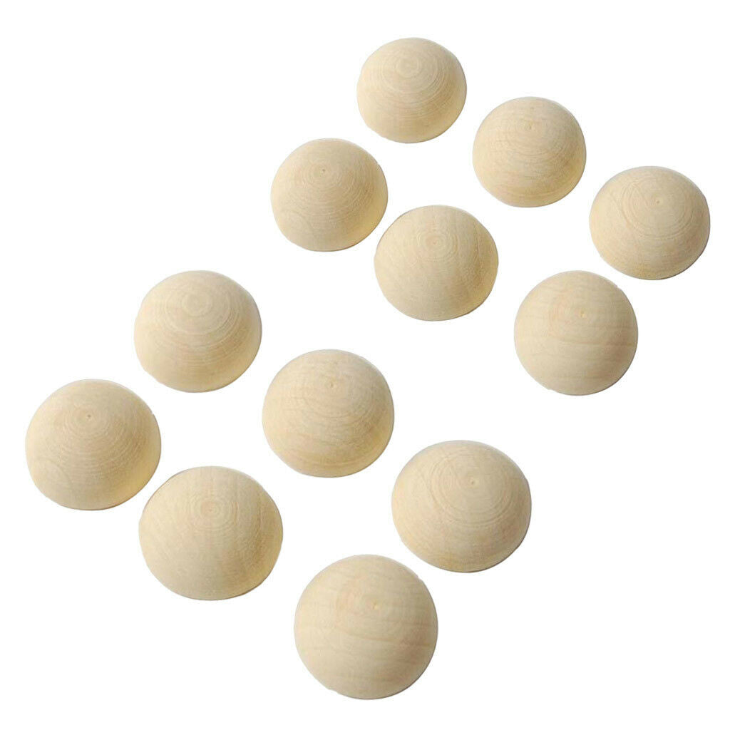 200pcs Unfinished Hardwood Wooden Half Balls Shapes Party Table Decoration