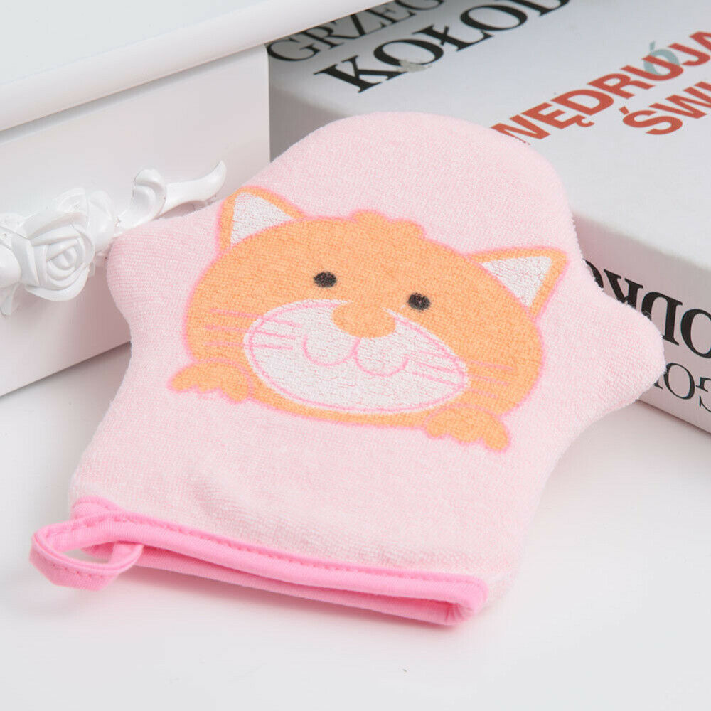 Cotton Baby Cartoon Pattern Bath Shower Sponge Kids Soft Bath Brush Scrubber