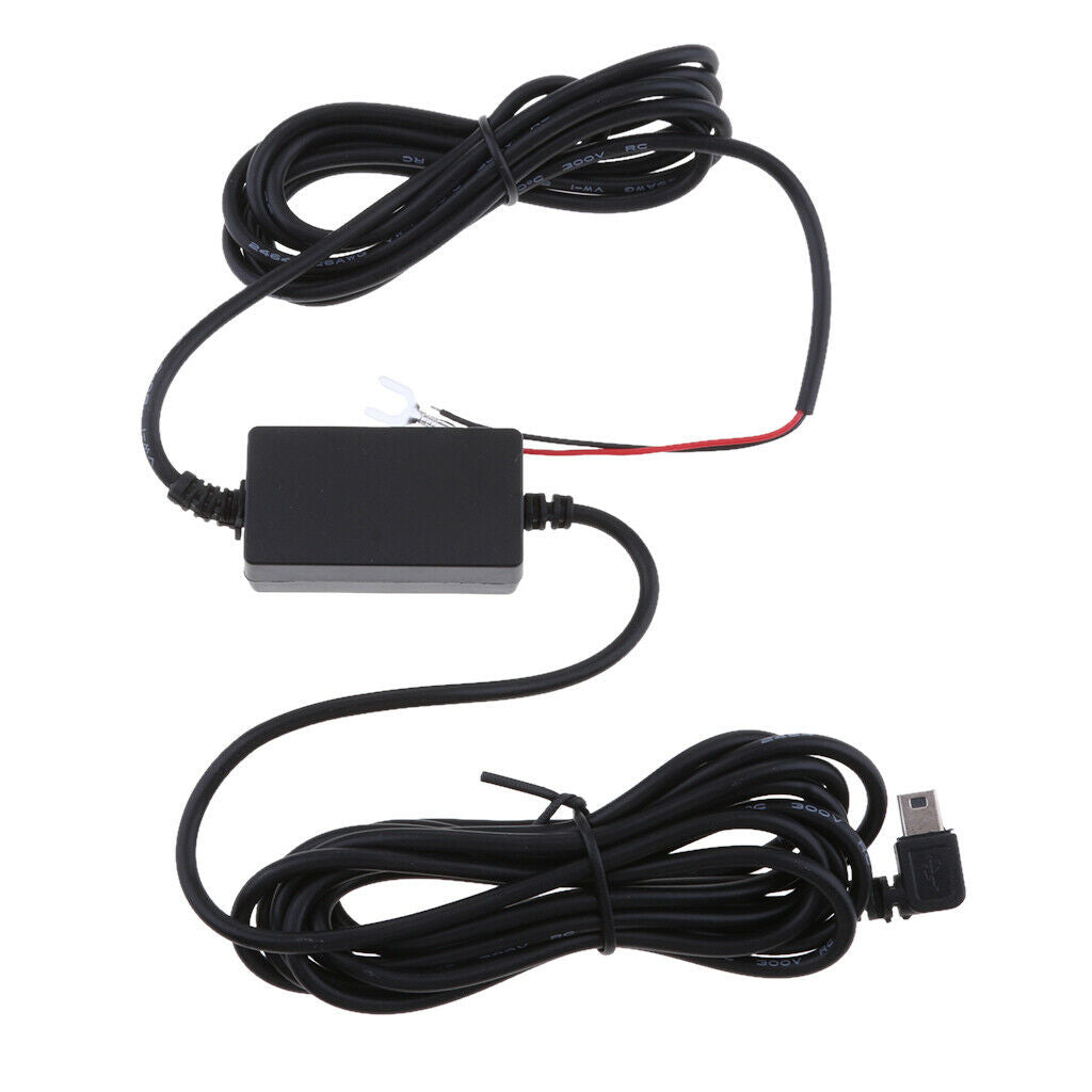 8/36V to 5V3A Car   Cam Hardwire Kits Left Bend Mini USB Head Cable 3.5M