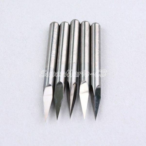 5x High Quality Sharp 10° 0.1mm Carbide Steel CNC Router Pyramid engraving Bits