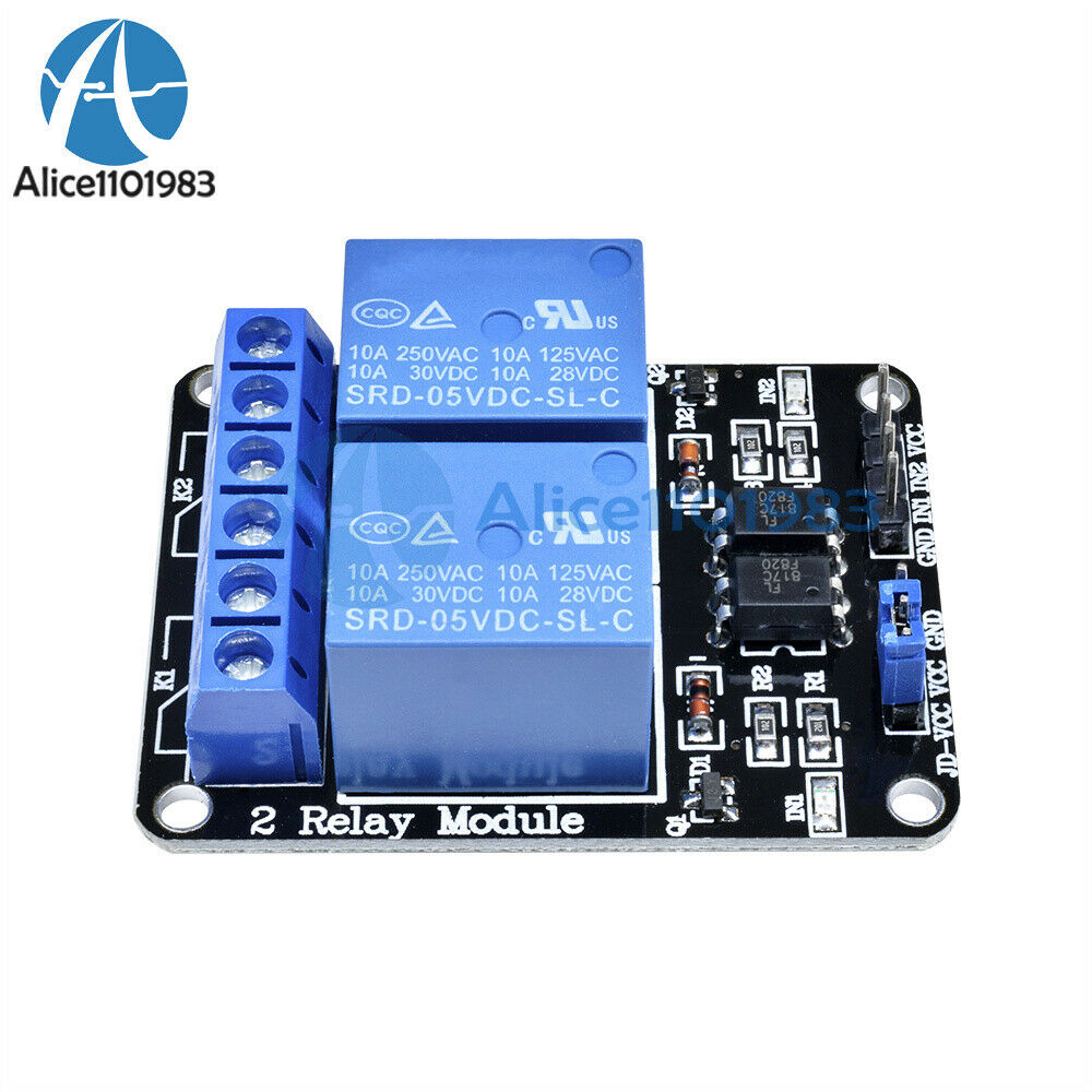 10PCS 5V Two 2-Channel Relay Module With optocoupler For PIC AVR ARM for Arduino