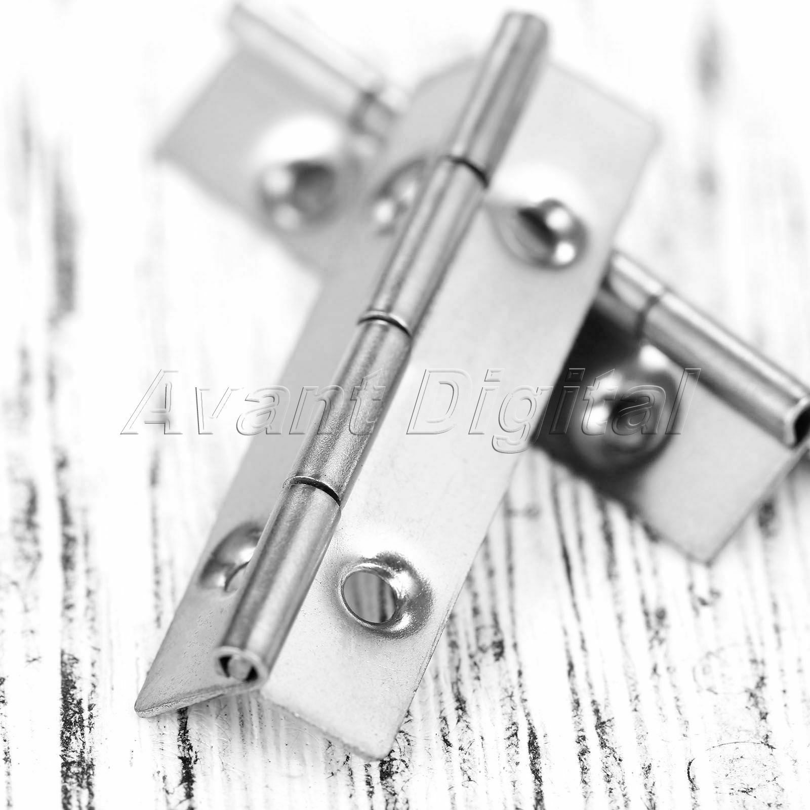 Hot 12x Stainless Steel Cabinet Window Door Hinges Jewelry Box Cupboard Hardware