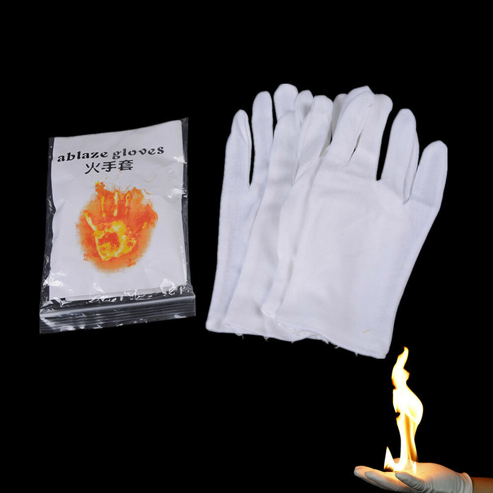 2 Pair Magic Fire  Gloves Bring Fire from Glove Palm Magic Props Magic Tr.l8