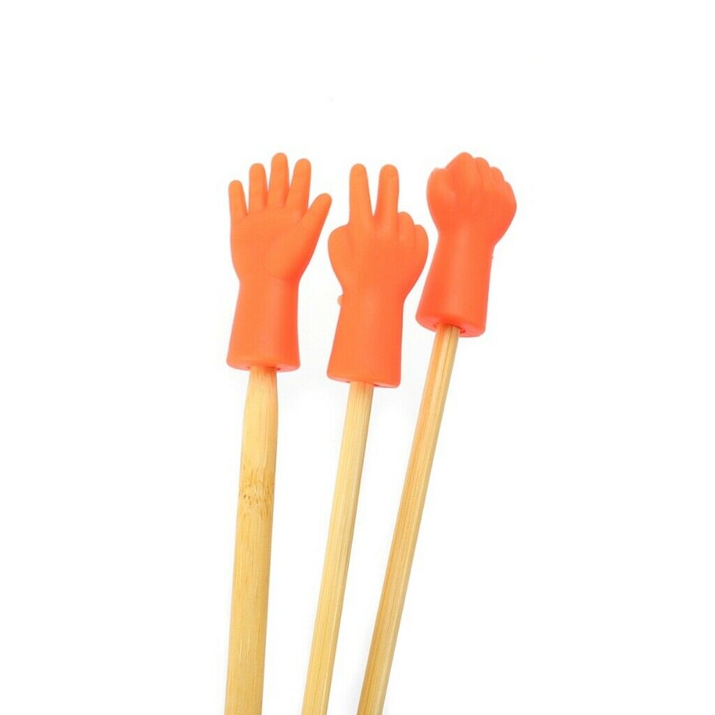 18 Pack Rubber Knitting Needles Point Stoppers Rock-Scissor-Paper 3 Colors