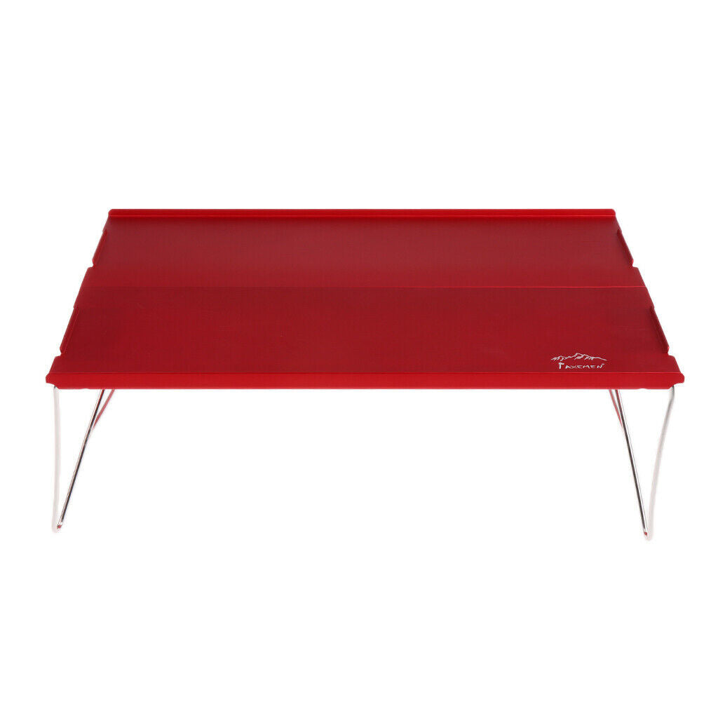 Small Lightweight Aluminum Folding Outdoor Camping Table + Storage Bag Red