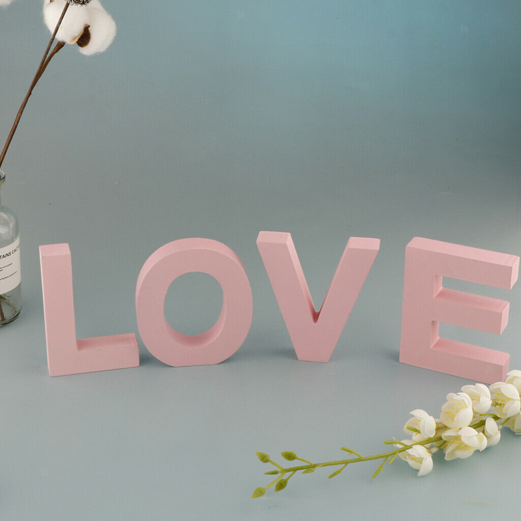 Pink Wooden Floating Letters Door Numbers Alphabet Letters LOVE