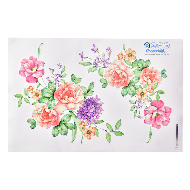 Peony Flowers Luxury Wall Stickers Art Home Decor PVC Removable Vinyl Dec.l8