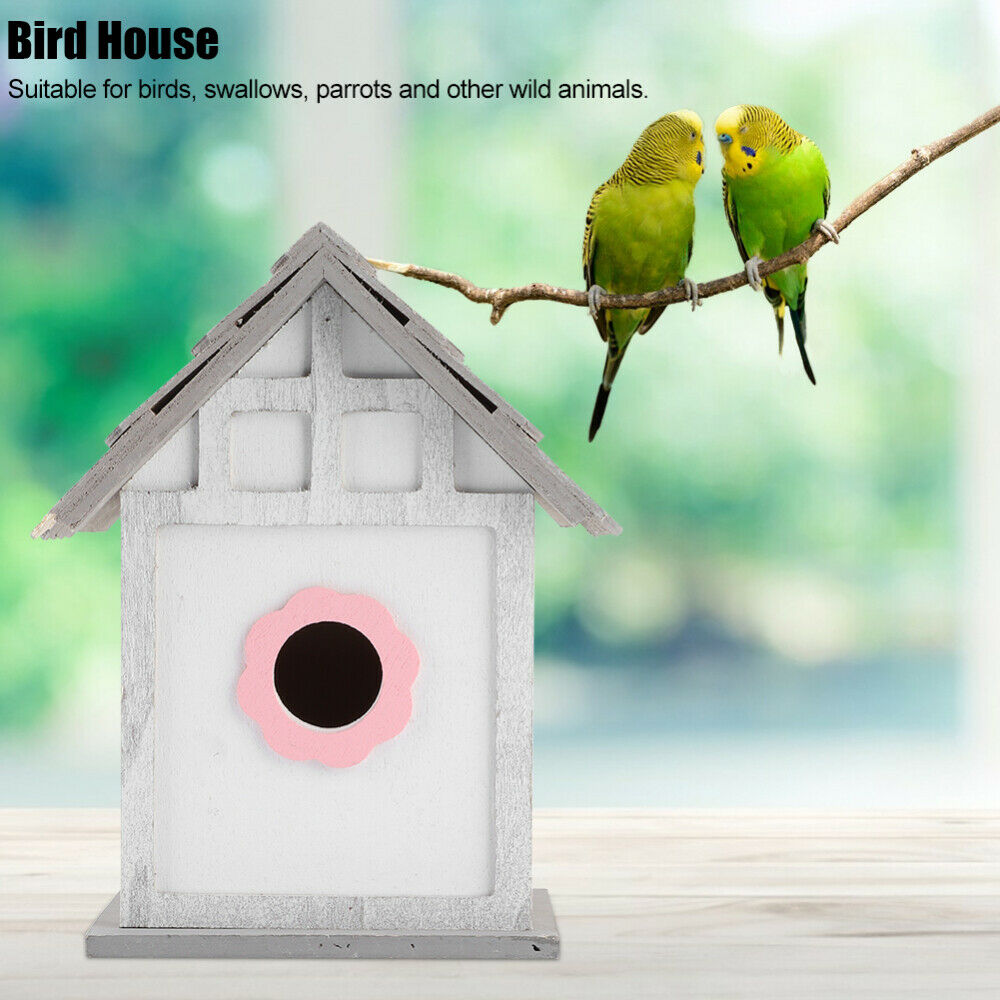 Wood Bird House DIY Breeding Parrot Bird Nesting Box Outdoor Garden Decoration