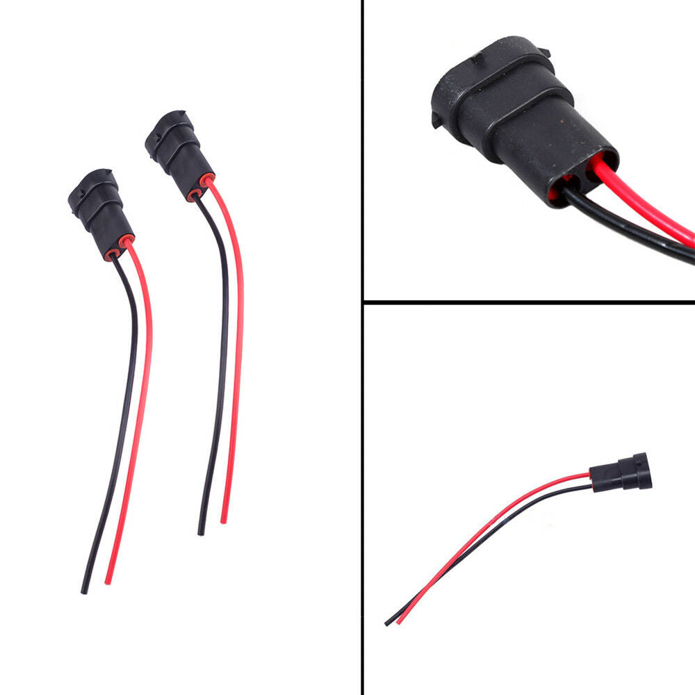 2Pcs H11 Male Socket Wire Harness Adapter for Headlight Hi/Lo Beam Fog Light DRL