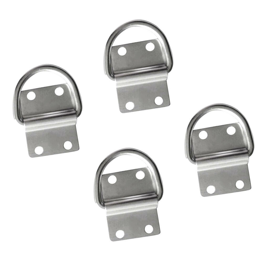 4 Pieces Lashing Ring Staple Cleat Tie Down for Trailer Van Truck Boat Rope