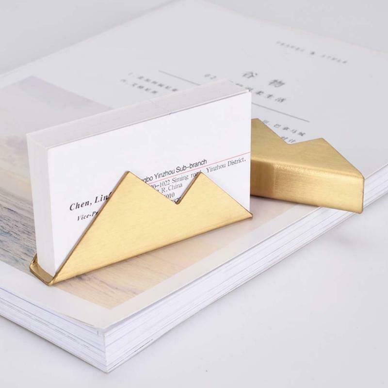 Stainless Steel Business Name Card Holder Creative Cards Storage Display Stand