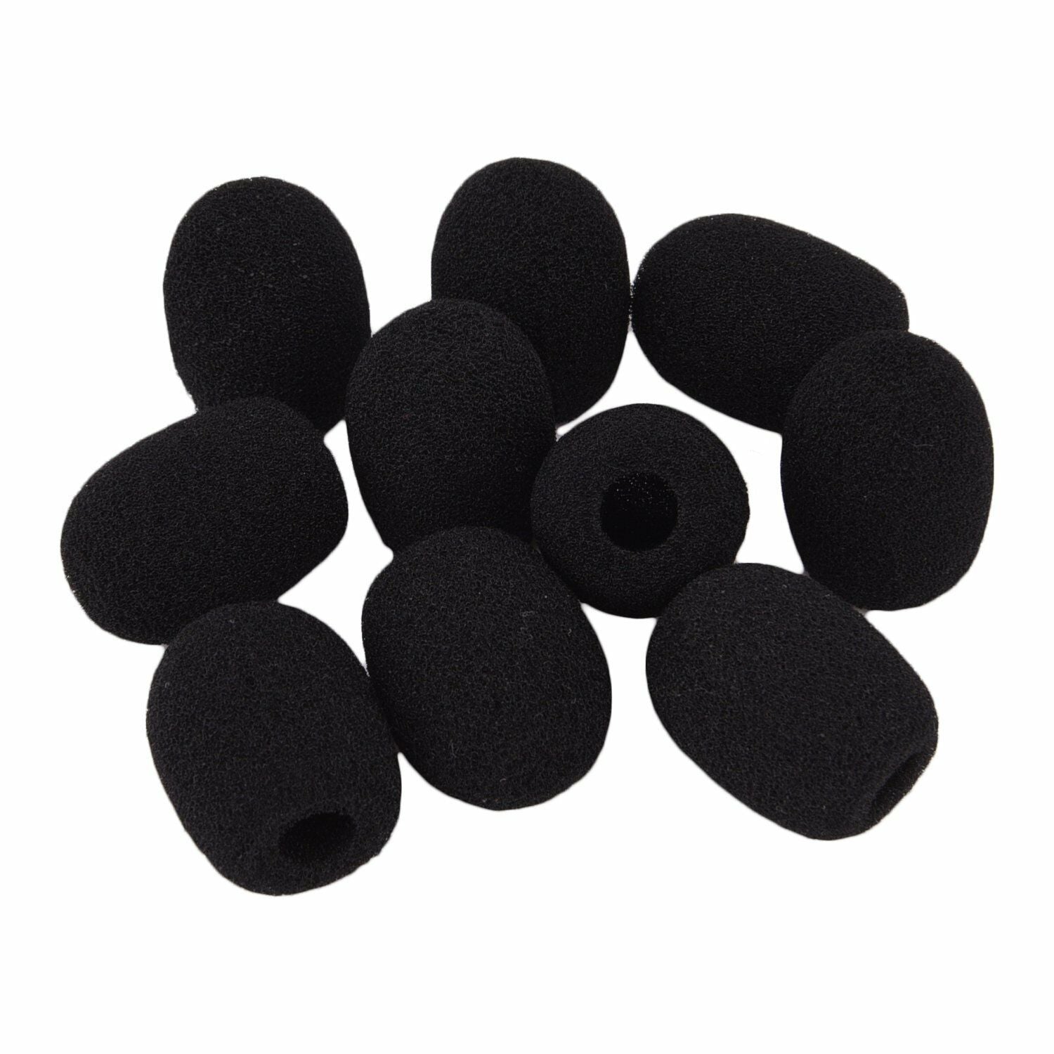 10 PCS Black Mini Headset Foam Covers for Lavalier Headset Lapel mic Microphone