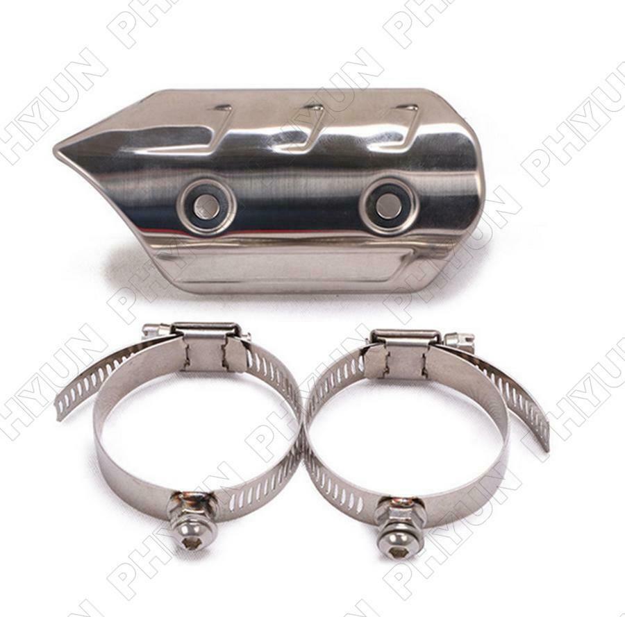 Motorcycle Exhaust Pipe Heat Shield Cover Guard Protector w/ Clip Adjustable