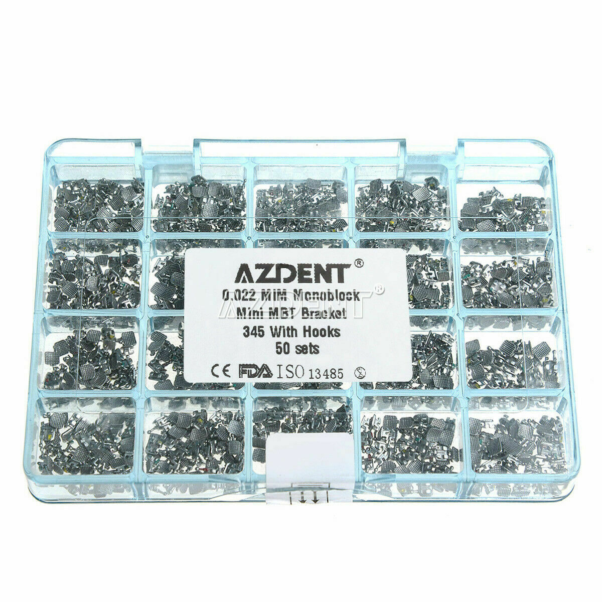 1000pcs AZDENT Dental Orthodontic Brackets Braces Mini MBT 022 Hooks 3-4-5